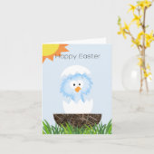 ハッピーイースター鳥 カード (黄色い花)