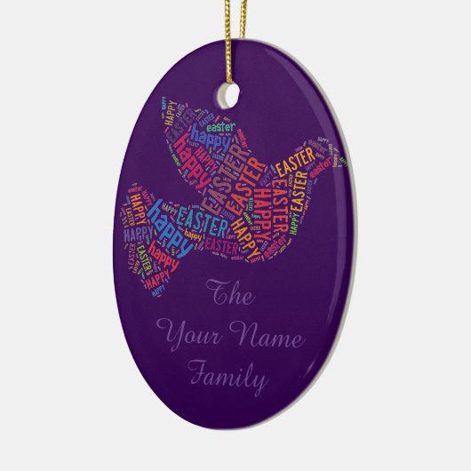 ハッピーイースター鳩あいさつ文字 セラミックオーナメント (左)