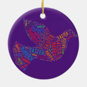 ハッピーイースター鳩あいさつ文字 セラミックオーナメント (裏面)