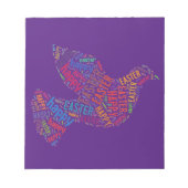 ハッピーイースター鳩あいさつ文字 ノートパッド (正面)