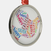 ハッピーイースター鳩あいさつ文字 メタルオーナメント (右)