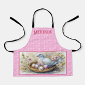 ハッピーイースター鳩の卵の名前をパーソナライズ。 エプロン (正面)