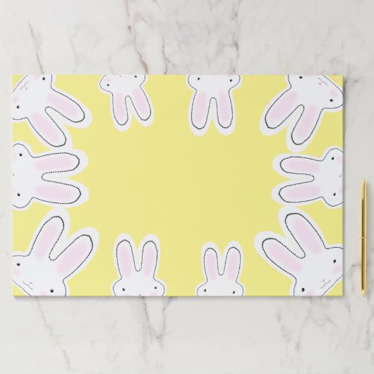 ハッピーイースター黄色のかわいいバンニおもしろいランチョンマット ペーパーパッド (インサイチュ)