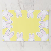 ハッピーイースター黄色のかわいいバンニおもしろいランチョンマット ペーパーパッド (正面)