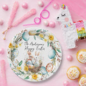 ハッピーイースター2つの銀行とフローライースター ペーパープレート (パーティー)