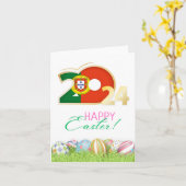 ハッピーイースター2024グリーティングカード"ポルトガル" カード (黄色い花)
