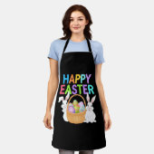 ハッピーイースター2025エッグバニーキュートうさぎ エプロン (着用した状態)