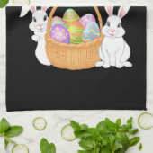 ハッピーイースター2025エッグバニーキュートうさぎ キッチンタオル (折り畳み)