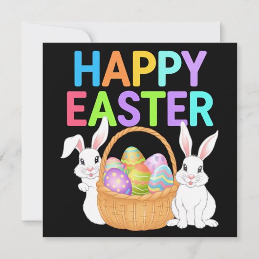ハッピーイースター2025エッグバニーキュートうさぎ シーズンカード (正面)