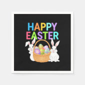 ハッピーイースター2025エッグバニーキュートうさぎ スタンダードカクテルナプキン (正面)
