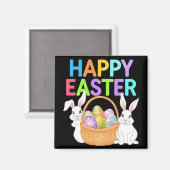 ハッピーイースター2025エッグバニーキュートうさぎ マグネット (正面/裏面)