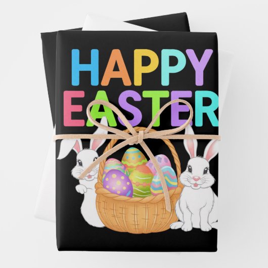 ハッピーイースター2025エッグバニーキュートうさぎ ラッピングペーパーシート (インサイチュ)
