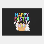 ハッピーイースター2025エッグバニーキュートうさぎ ラッピングペーパーシート (正面)