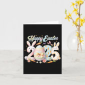 ハッピーイースター2025バニーラビット顔イースターデイウォム カード (黄色い花)