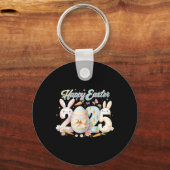 ハッピーイースター2025バニーラビット顔イースターデイウォム キーホルダー (正面)