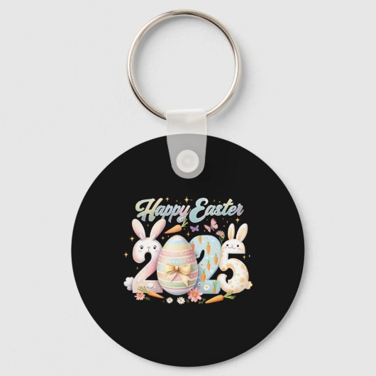 ハッピーイースター2025バニーラビット顔イースターデイウォム キーホルダー (正面)