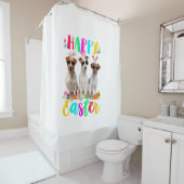ハッピーイースター3ジャックラッセルテリア着用bu シャワーカーテン (インサイチュ)