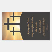 ハッピーイースター3十字オンカルバリー 長方形シール (正面)