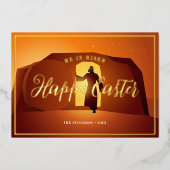 ハッピーイースター |あいさつカードが上がった 箔シーズンカード (正面)