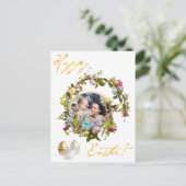 ハッピーイースター。あなたの写真。パーソナライズ。 ポストカード (スタンド正面)