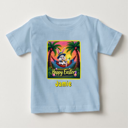 ハッピーイースター お名前入り ベビーTシャツ (正面)