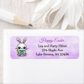 ハッピーイースター |かわいいイースターバニー ラベル (インサイチュ)