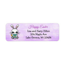 ハッピーイースター |かわいいイースターバニー ラベル