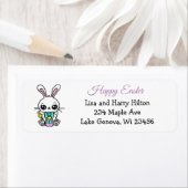 ハッピーイースター |かわいいイースターバニー ラベル (インサイチュ)