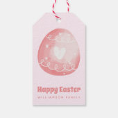 ハッピーイースター!かわいいイースターピンクのイースター卵 ギフトタグ (裏面)