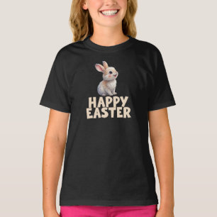 ハッピーイースター かわいいウサギ Tシャツ