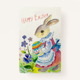 ハッピーイースター。かわいいバニーの卵 バッジ