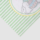 ハッピーイースター |かわいいバニー&グリーンストライプズ 薄葉紙 (詳細)