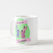 ハッピーイースター!かわいいバニー コーヒーマグカップ (正面左)