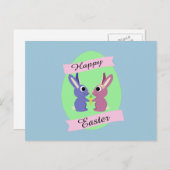 ハッピーイースター!かわいいバニー シーズンポストカード (正面/裏面)