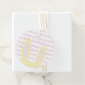 ハッピーイースター |かわいいピンク&イエローバニーの耳 フェイバータグ (インサイチュ)