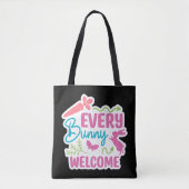 ハッピーイースター。かわいい卵 トートバッグ (正面)