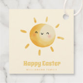 ハッピーイースター!かわいい水彩太陽 フェイバータグ (裏面)