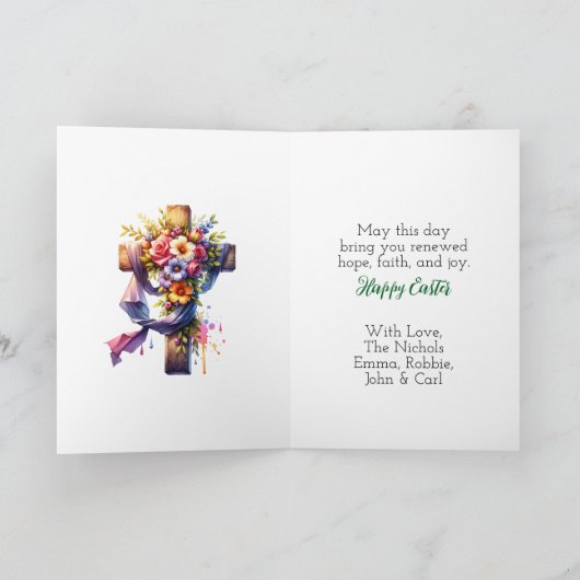 ハッピーイースター | イエスはラブスとバニーと一緒に座っていた カード (内部)