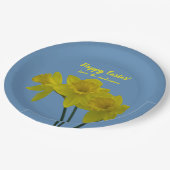 "ハッピーイースター"イエローダフォジル紙プレート ペーパープレート (アングル)