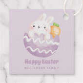 ハッピーイースター!イースターの卵の可愛いイースターバニー フェイバータグ (裏面)