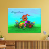 ハッピーイースター!イースターウサギ キャンバスプリント (インサイチュ (リビング))