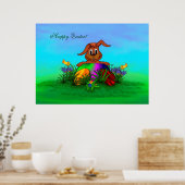 ハッピーイースター!イースターウサギ ポスター (キッチン)