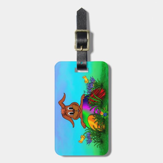 ハッピーイースター!イースターウサギ ラゲッジタグ (正面縦)