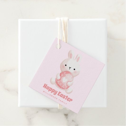 ハッピーイースター!イースターエッグのかわいいイースターバニー フェイバータグ (インサイチュ)