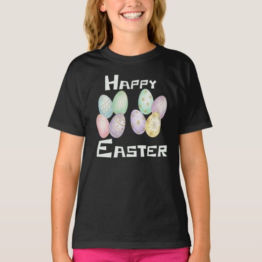 ハッピーイースター、イースターエッグハント Tシャツ (正面)