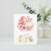 ハッピーイースター。イースターエッグ。 ポストカード (スタンド正面)