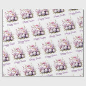 ハッピーイースター |イースターエッグ&牡丹 |イースター ラッピングペーパー (フラット)