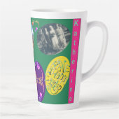 ハッピーイースター、イースターエッグw/3写真 カフェラテマグ (右)