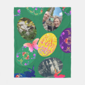 ハッピーイースター、イースターエッグw/3写真 フリースブランケット (正面)