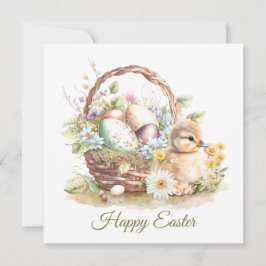 ハッピーイースター、イースターバスケット&ダクリングカード カード